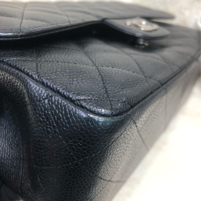 Chanel Jumbo 30 黑銀 荔枝牛皮 XB677-9