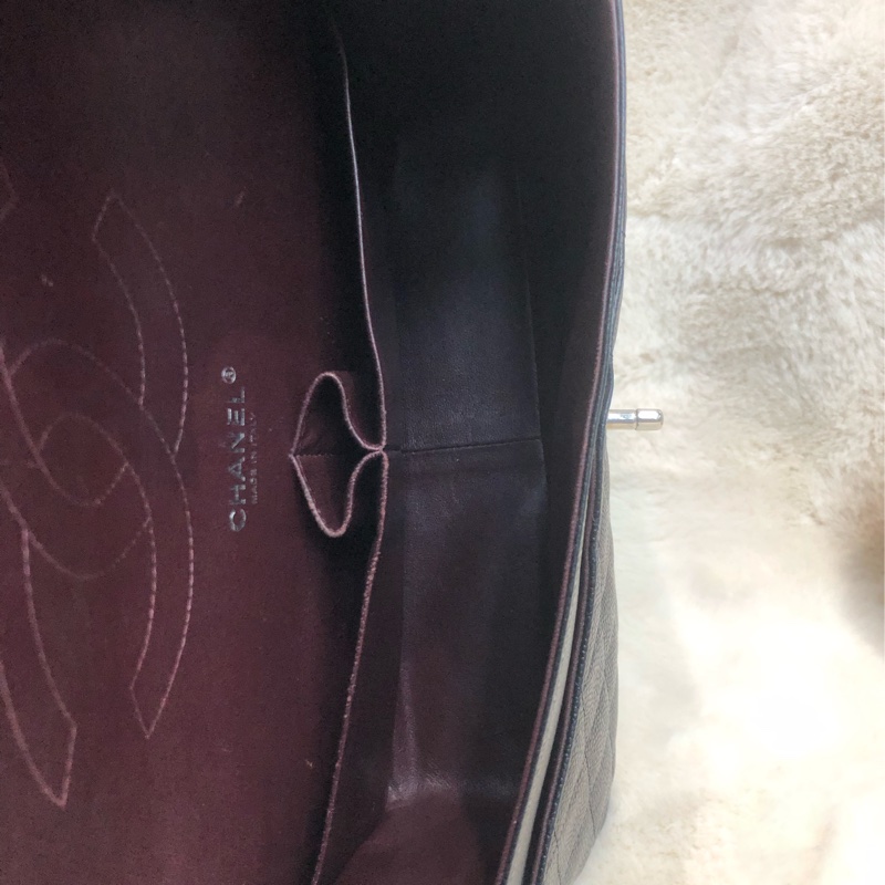 Chanel Jumbo 30 黑銀 荔枝牛皮 XB677-12