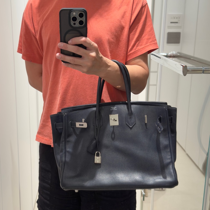 Hermes 柏金 35cm Birkin 超深藍接近黑色-6