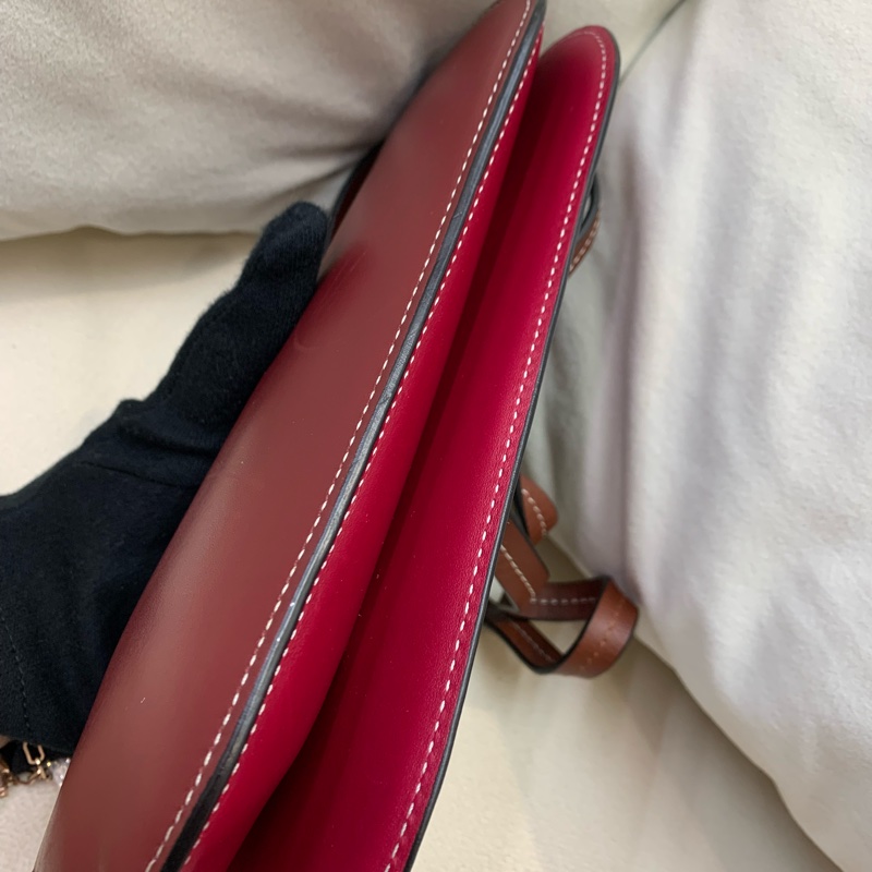 LOEWE 桃紅拼深紅斜孭包  XB680-6