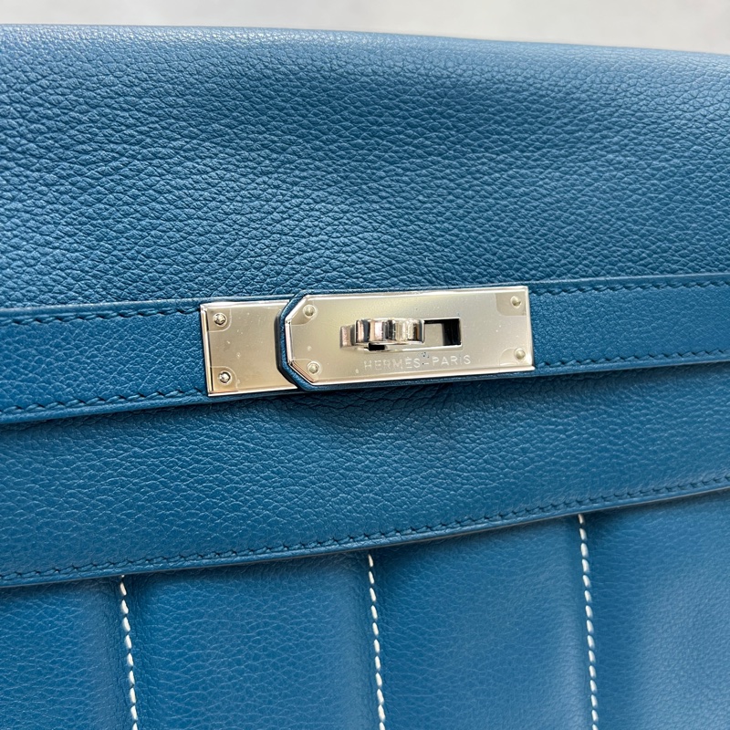 Hermès Berline28 Blue evercolor 手袋框R 2014 (I673)-5