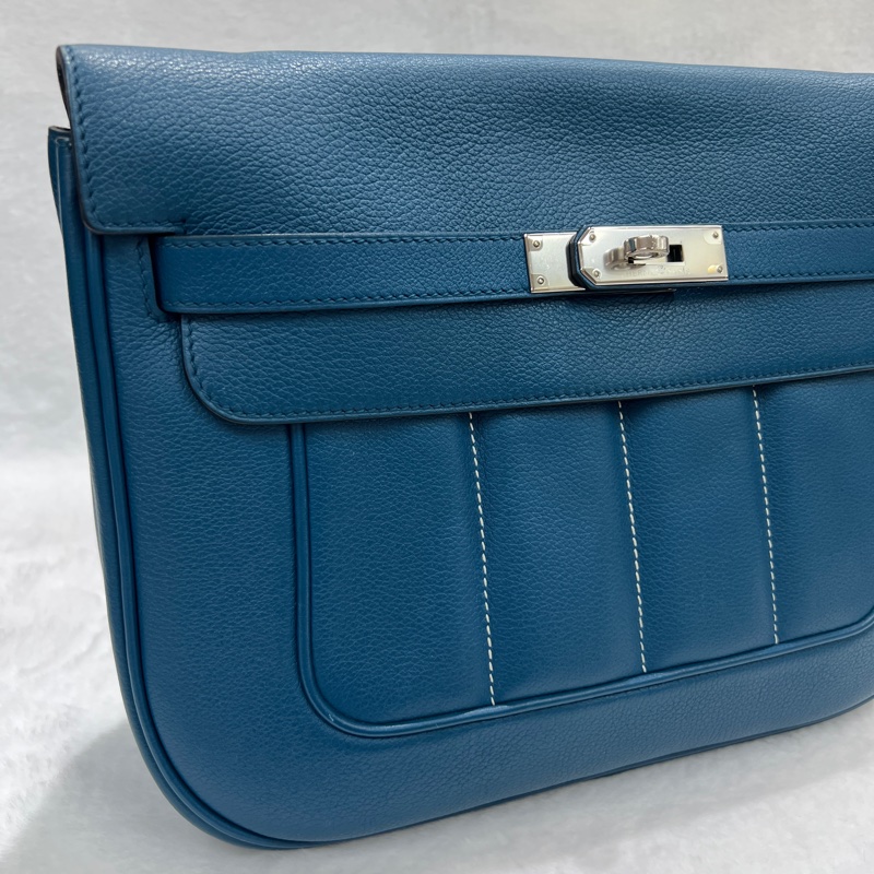 Hermès Berline28 Blue evercolor 手袋框R 2014 (I673)-6