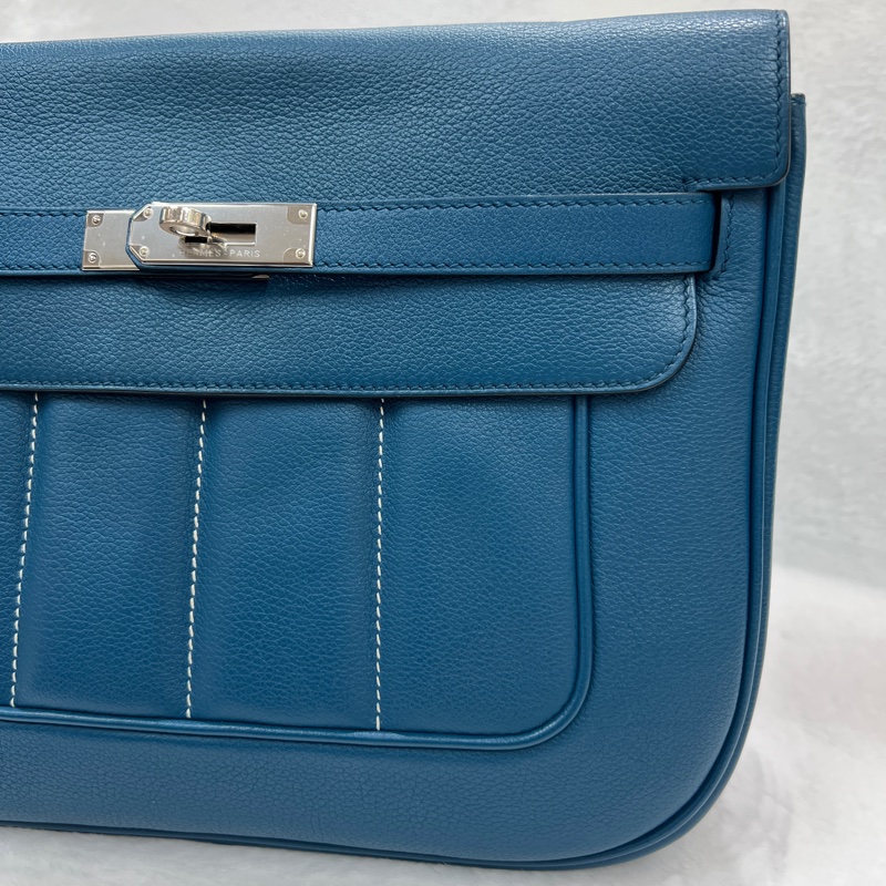 Hermès Berline28 Blue evercolor 手袋框R 2014 (I673)-8