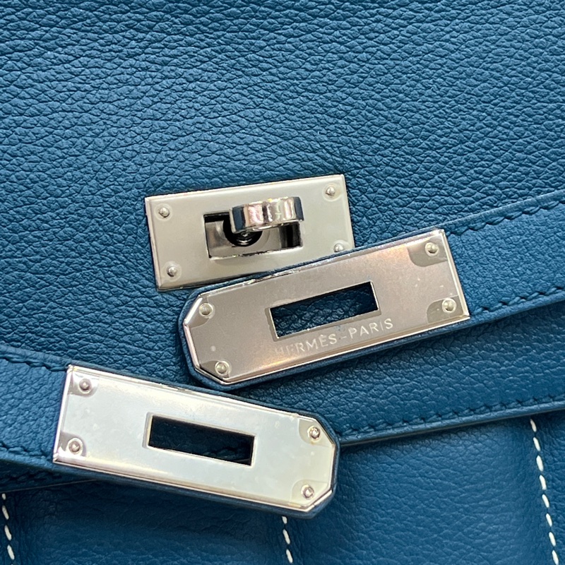 Hermès Berline28 Blue evercolor 手袋框R 2014 (I673)-9