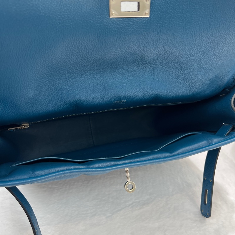 Hermès Berline28 Blue evercolor 手袋框R 2014 (I673)-20