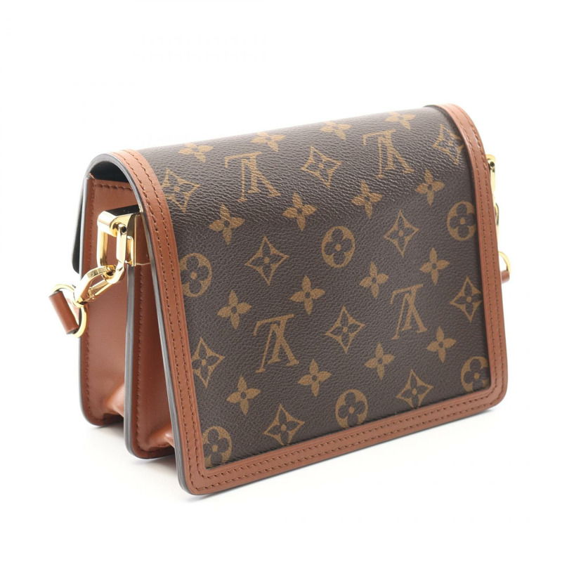 LOUIS VUITTON Daufine MINI 肩背包 M45959 Monogram Reverse 棕色米色 二手-1