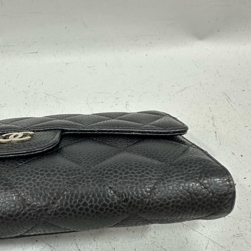 Chanel  A31506 黑荔枝皮銀釦CF長夾-7