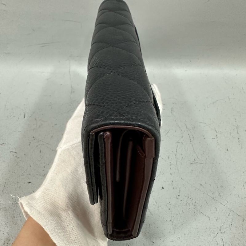 Chanel  A31506 黑荔枝皮銀釦CF長夾-12