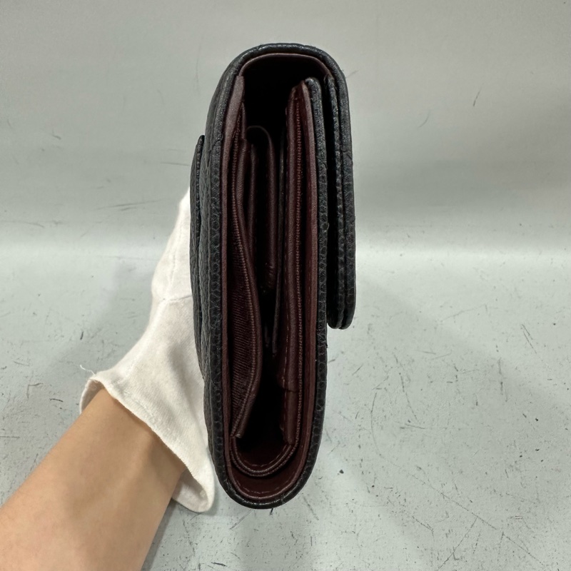 Chanel  A31506 黑荔枝皮銀釦CF長夾-14