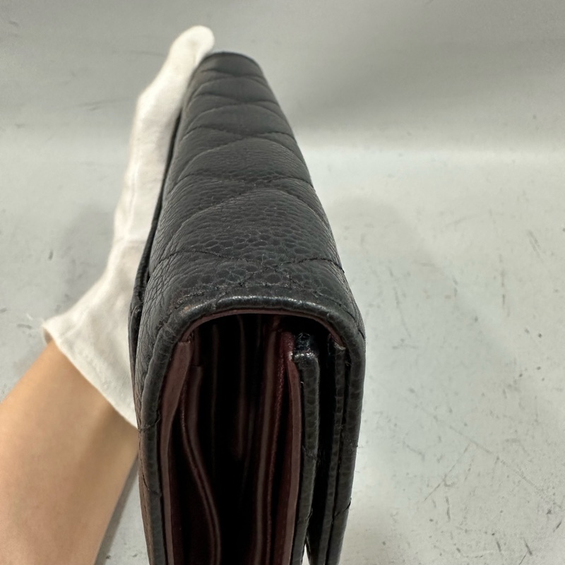 Chanel  A31506 黑荔枝皮銀釦CF長夾-15