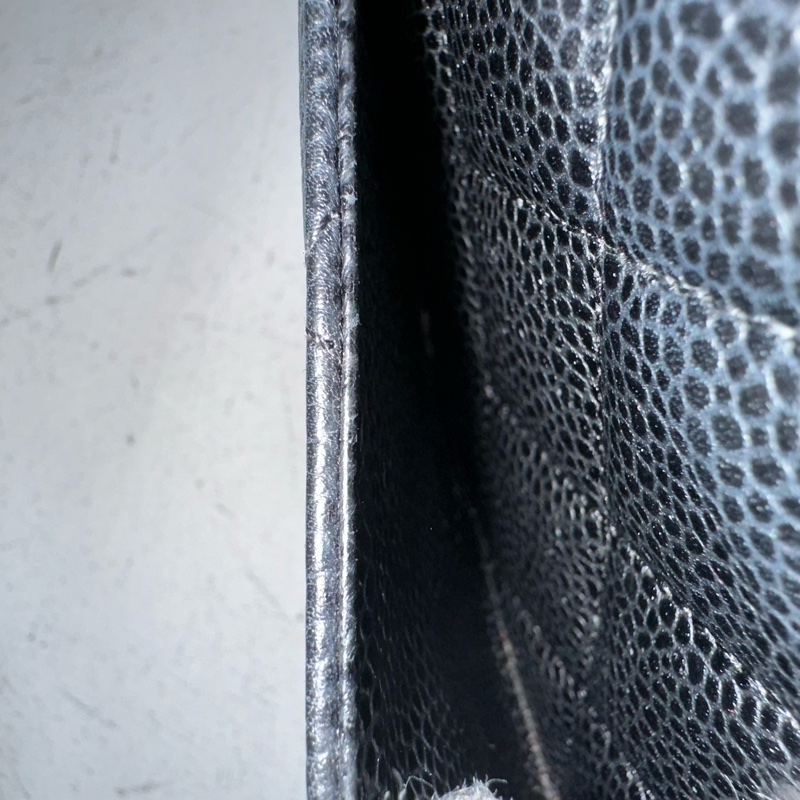 Chanel  A31506 黑荔枝皮銀釦CF長夾-17