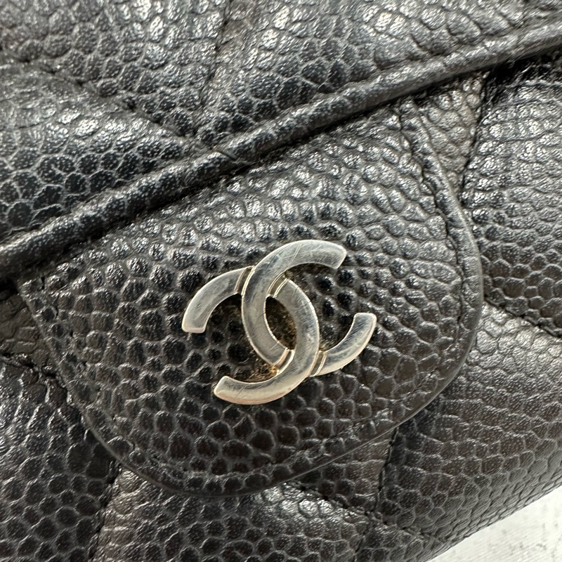 Chanel  A31506 黑荔枝皮銀釦CF長夾-20