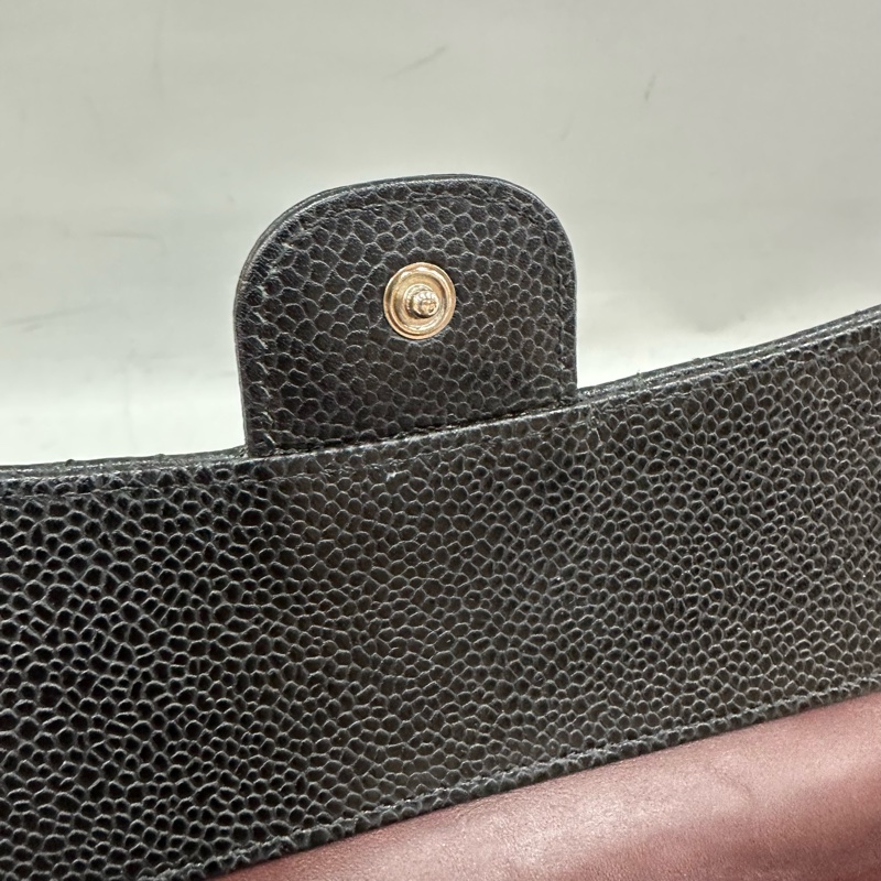 Chanel  A31506 黑荔枝皮銀釦CF長夾-22