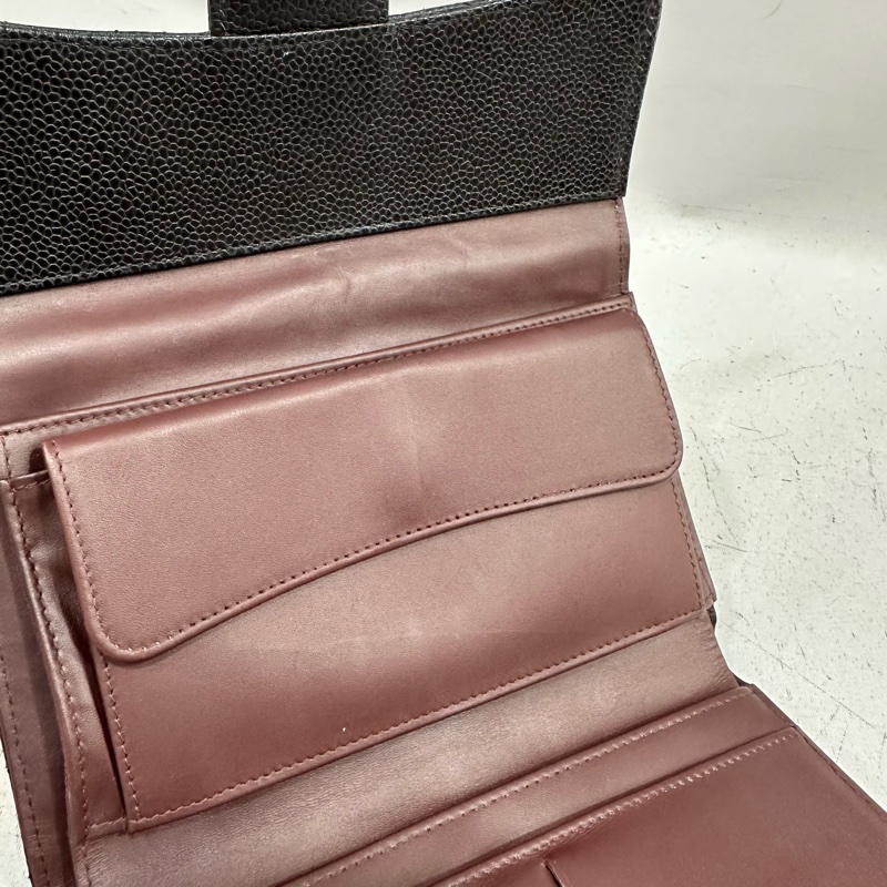 Chanel  A31506 黑荔枝皮銀釦CF長夾-23