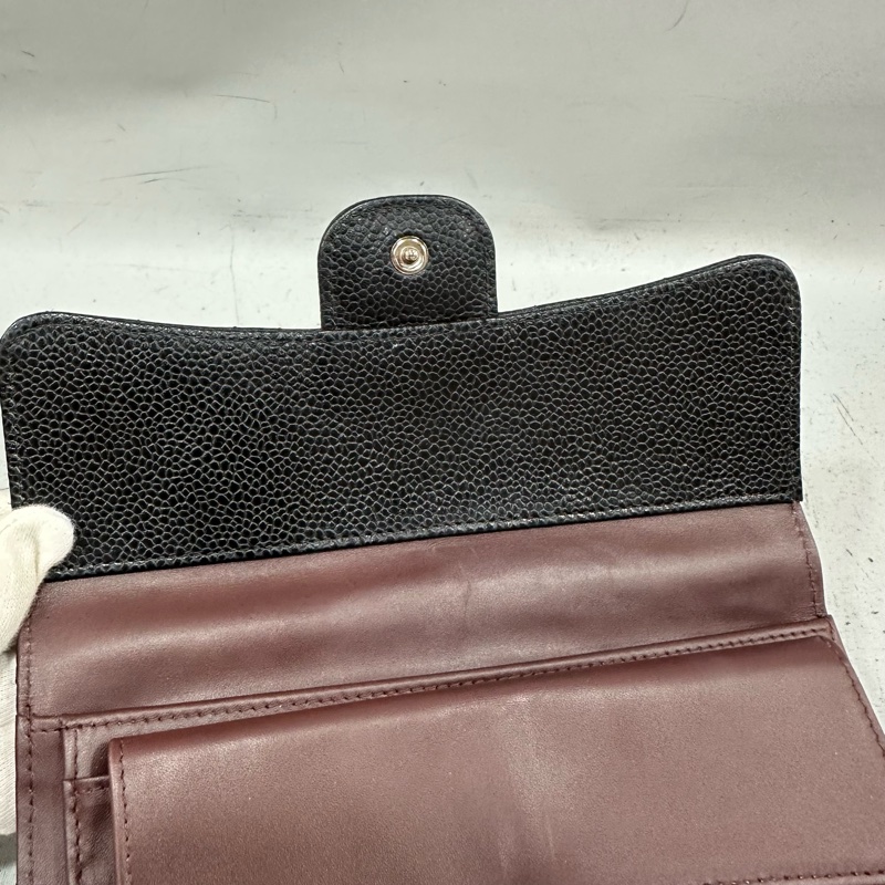 Chanel  A31506 黑荔枝皮銀釦CF長夾-25