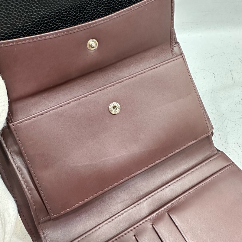 Chanel  A31506 黑荔枝皮銀釦CF長夾-35