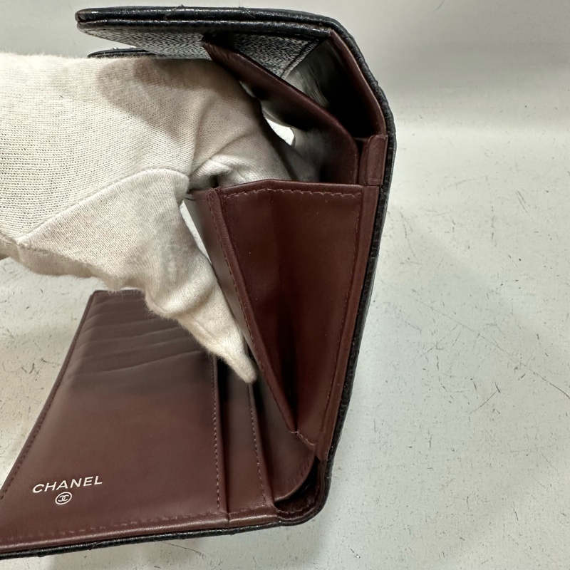 Chanel  A31506 黑荔枝皮銀釦CF長夾-37