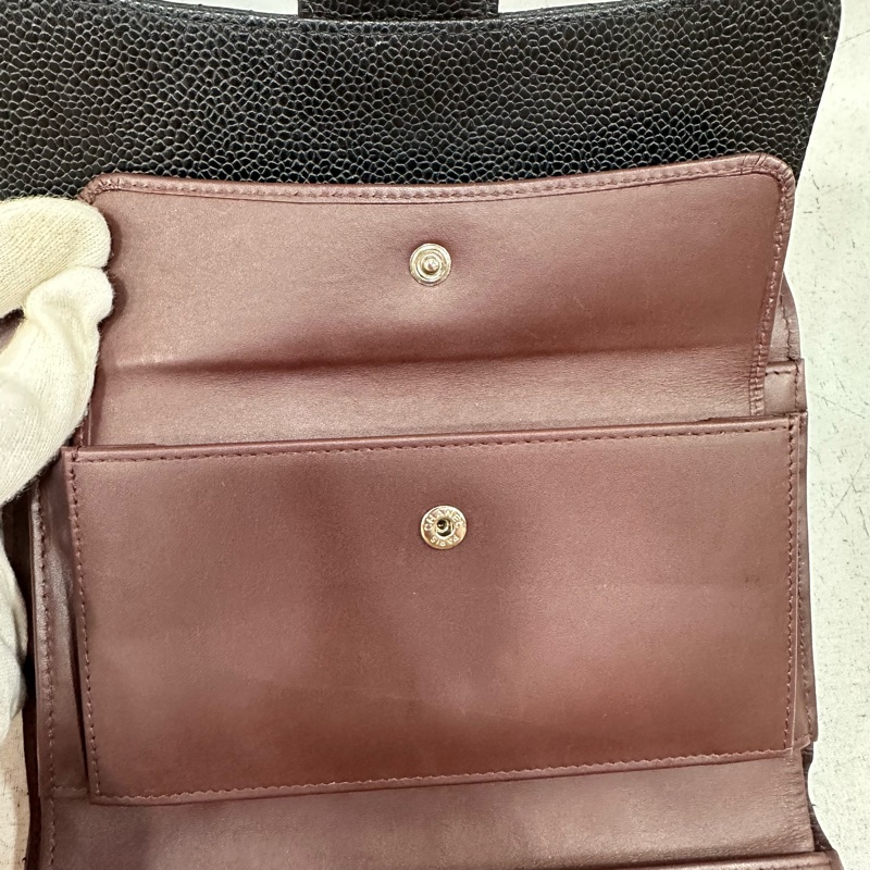 Chanel  A31506 黑荔枝皮銀釦CF長夾-39