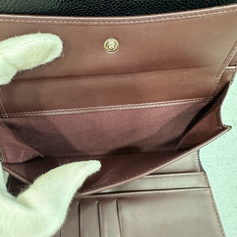 Chanel  A31506 黑荔枝皮銀釦CF長夾-40