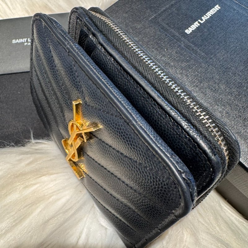 YSL 拉鍊對折短夾-2