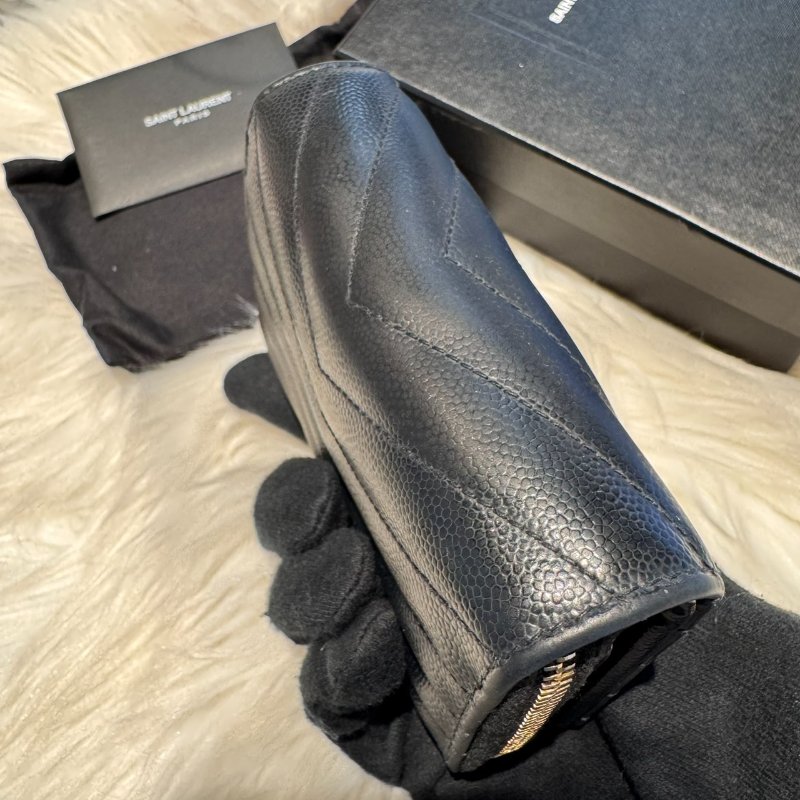 YSL 拉鍊對折短夾-4