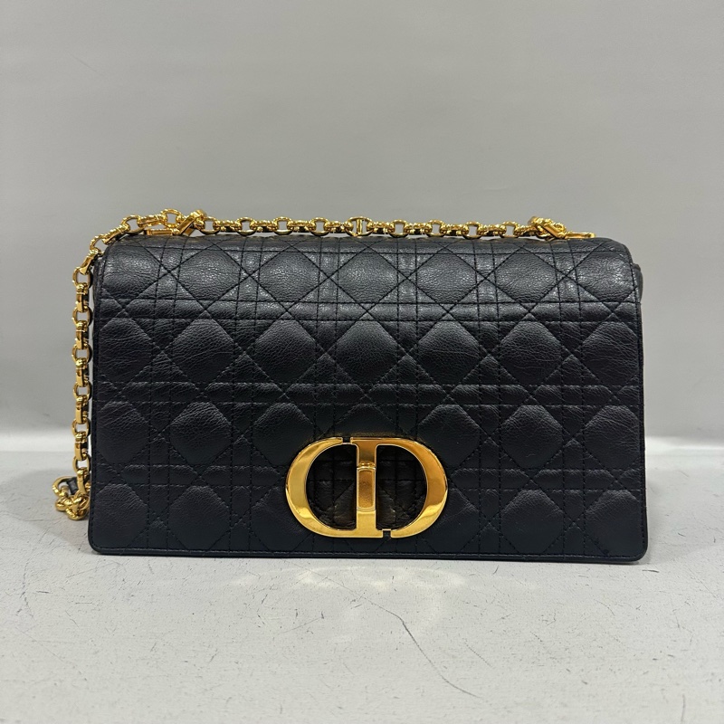 Dior M9243 黑皮金釦caro斜背包 大號-1