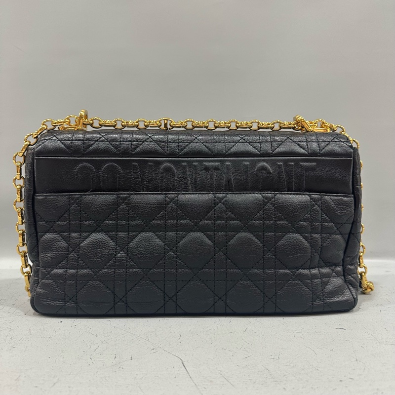 Dior M9243 黑皮金釦caro斜背包 大號-3