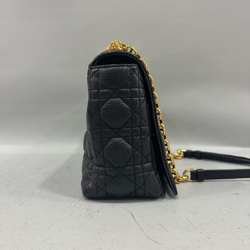 Dior M9243 黑皮金釦caro斜背包 大號-4
