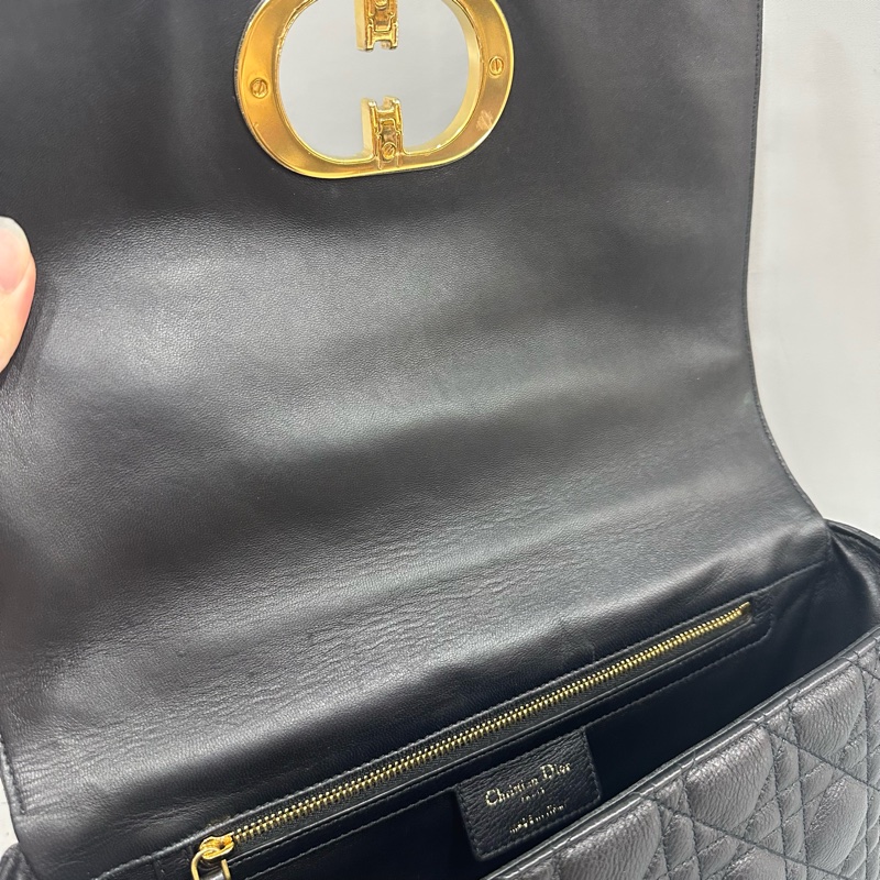 Dior M9243 黑皮金釦caro斜背包 大號-45