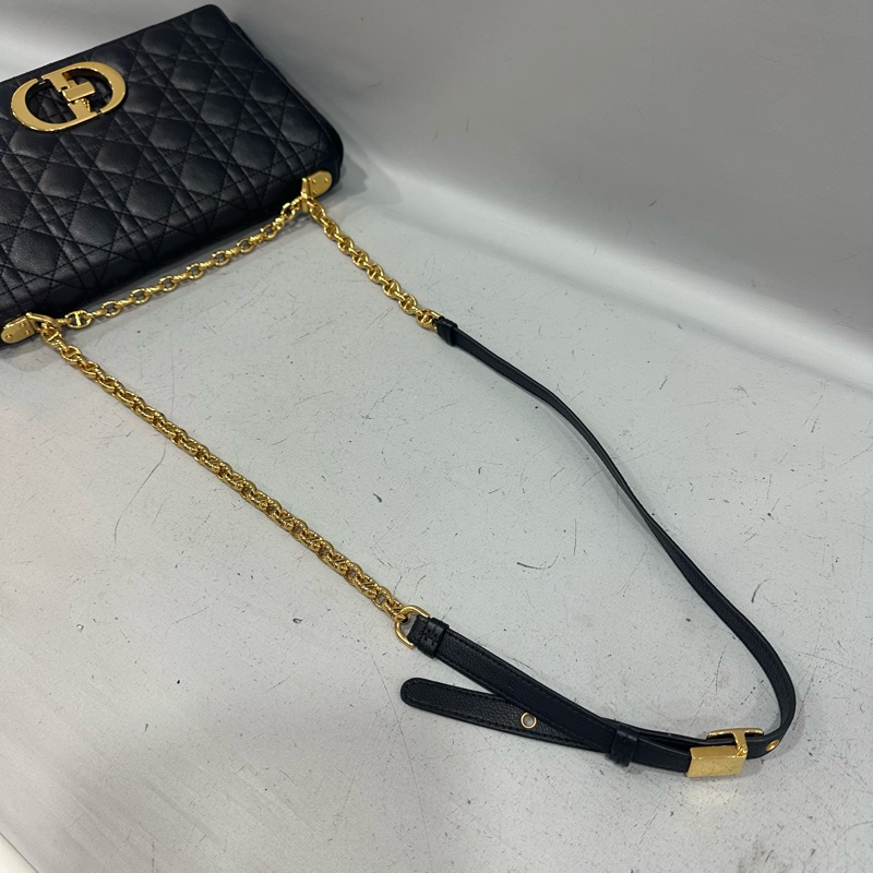 Dior M9243 黑皮金釦caro斜背包 大號-48