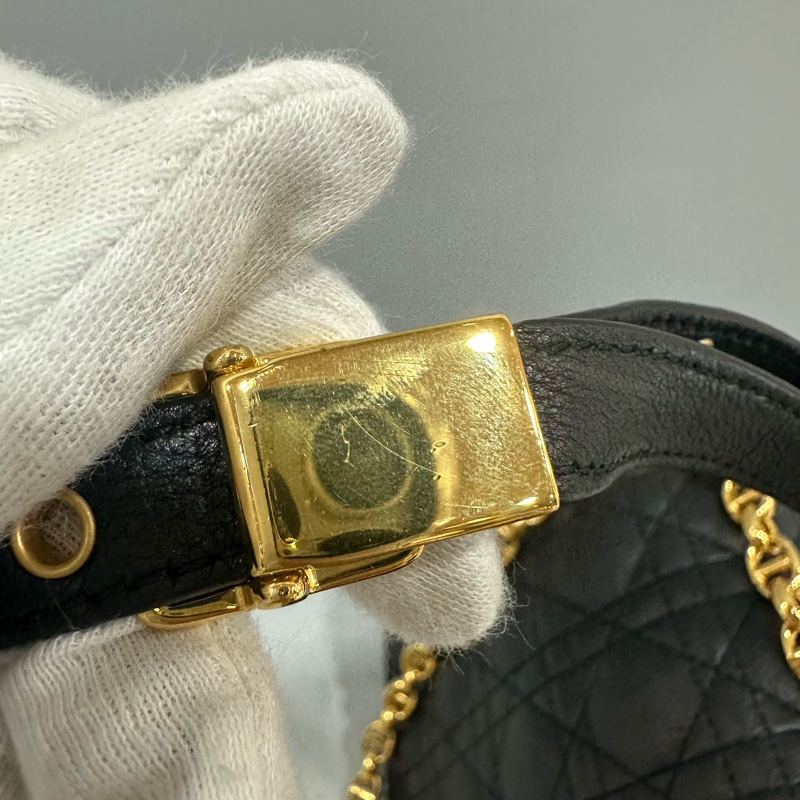 Dior M9243 黑皮金釦caro斜背包 大號-51