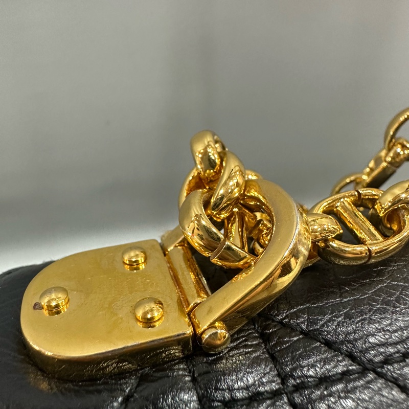 Dior M9243 黑皮金釦caro斜背包 大號-58