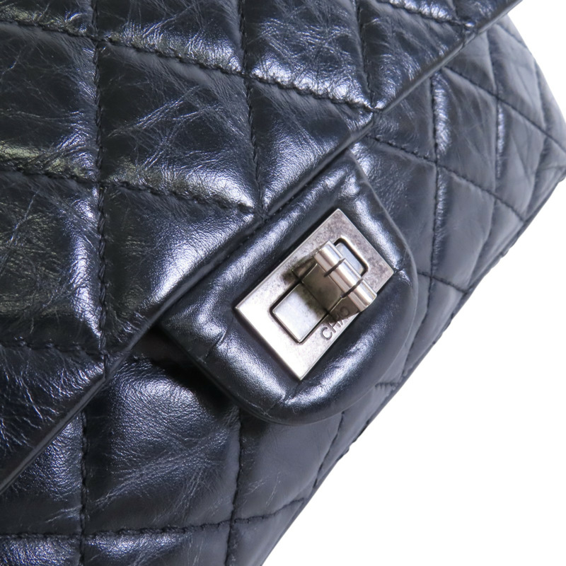 CHANEL 牛皮皮革2.55銀扣鏈帶肩背袋-9