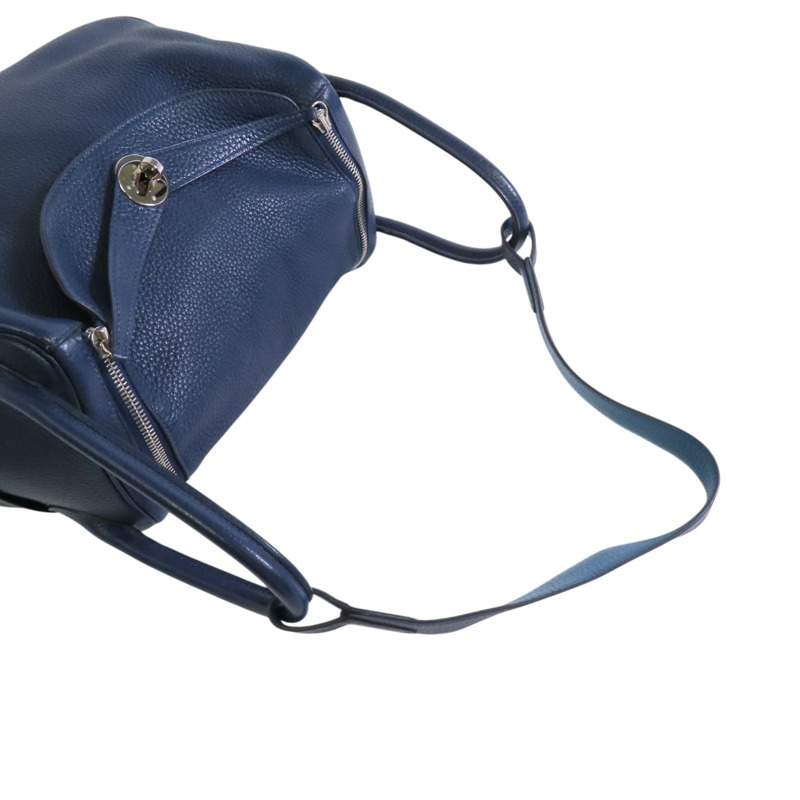 HERMES Togo皮革Lindy 30銀扣肩背袋-7