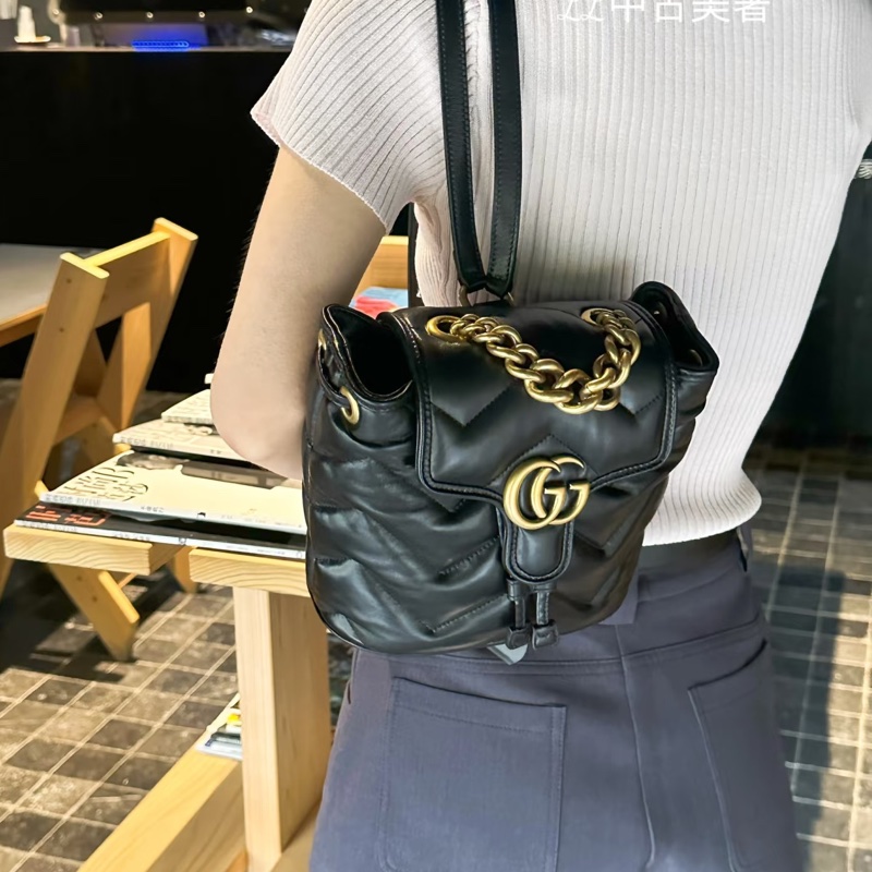 全新閒置24年新款🔥gucci #黑金 #馬蒙系列 #雙肩包 #後背包-3