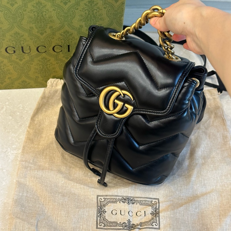 全新閒置24年新款🔥gucci #黑金 #馬蒙系列 #雙肩包 #後背包-7