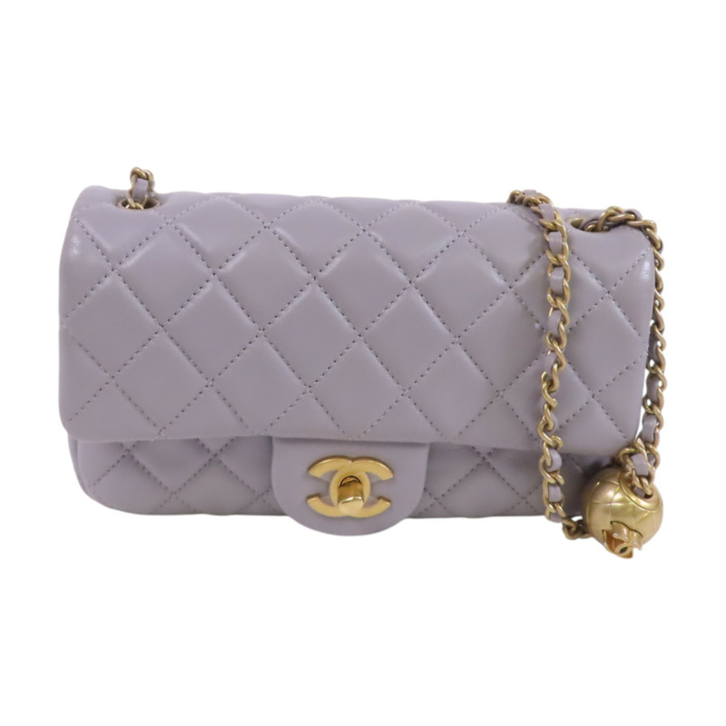 CHANEL 羊皮皮革Mini Classic 20金扣鏈帶肩背袋-0