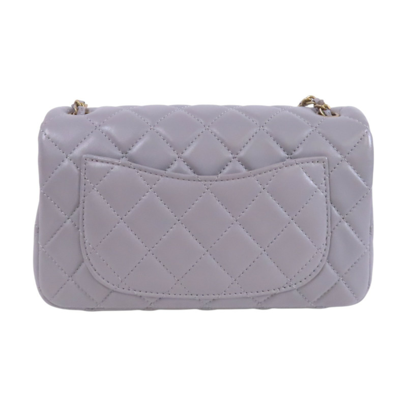 CHANEL 羊皮皮革Mini Classic 20金扣鏈帶肩背袋-1