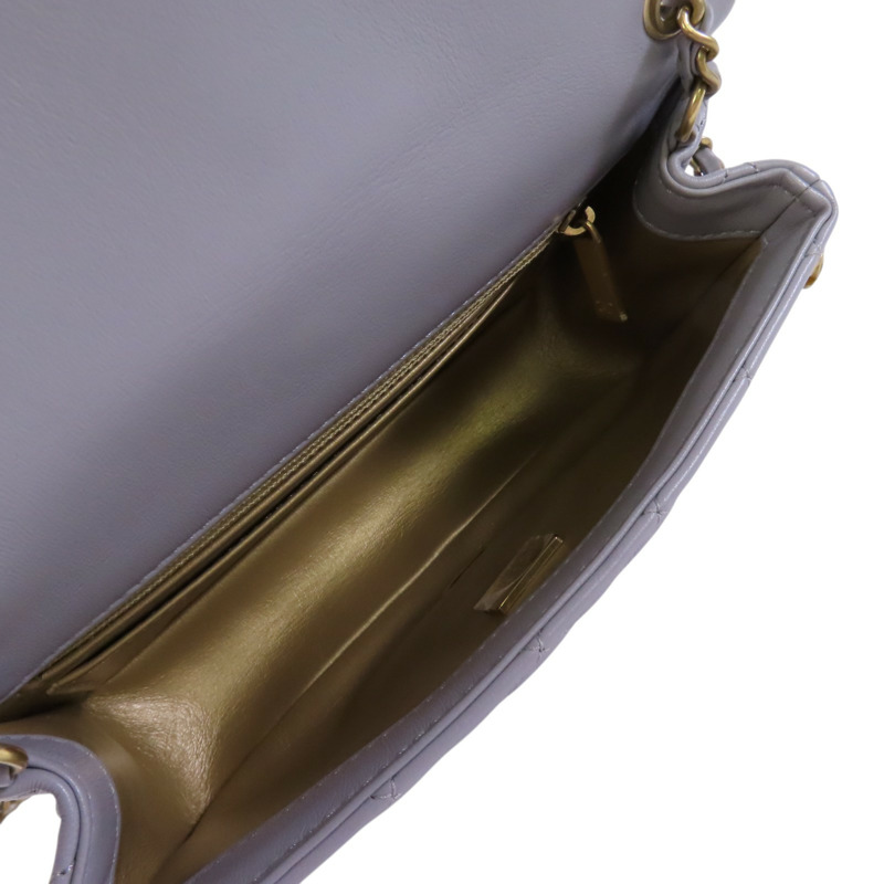 CHANEL 羊皮皮革Mini Classic 20金扣鏈帶肩背袋-4