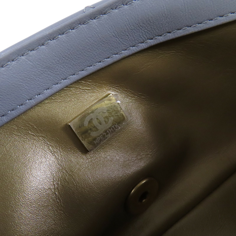 CHANEL 羊皮皮革Mini Classic 20金扣鏈帶肩背袋-6