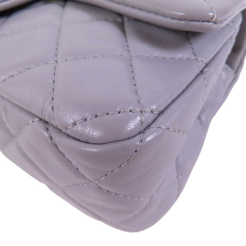 CHANEL 羊皮皮革Mini Classic 20金扣鏈帶肩背袋-11