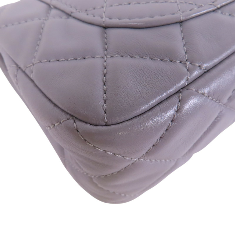 CHANEL 羊皮皮革Mini Classic 20金扣鏈帶肩背袋-12