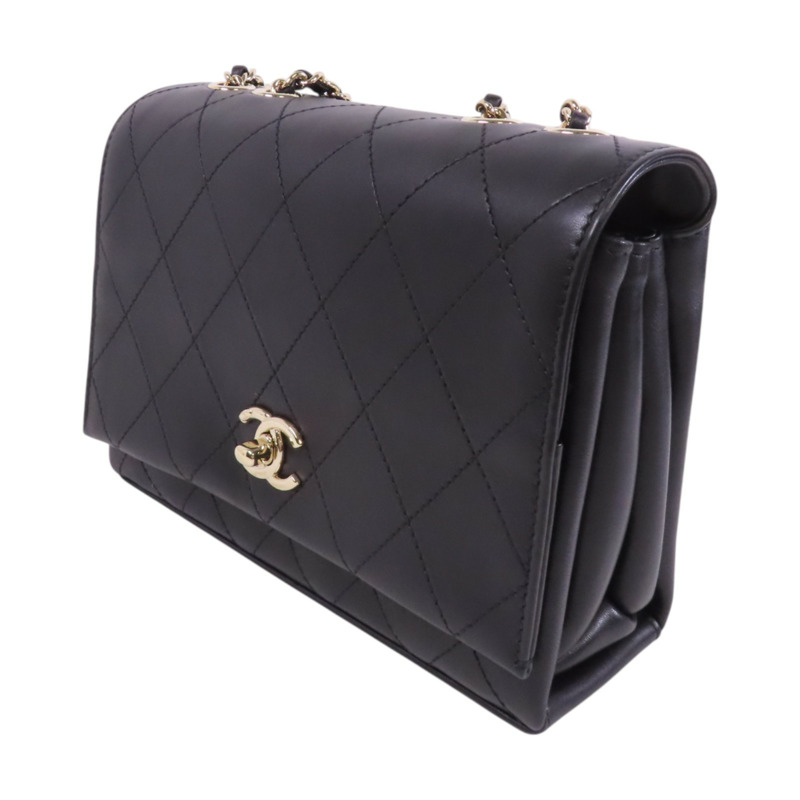 CHANEL 牛皮皮革Chain Shoulder Bag金扣鏈帶肩背袋-2