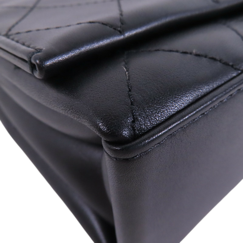 CHANEL 牛皮皮革Chain Shoulder Bag金扣鏈帶肩背袋-10