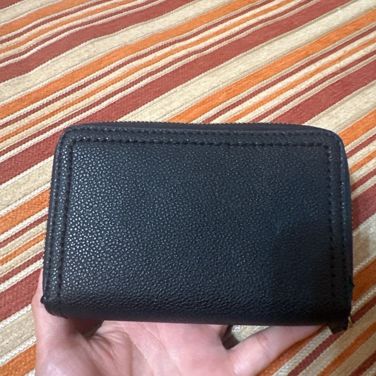 小ck信封荔枝皮短夾（黑）-1