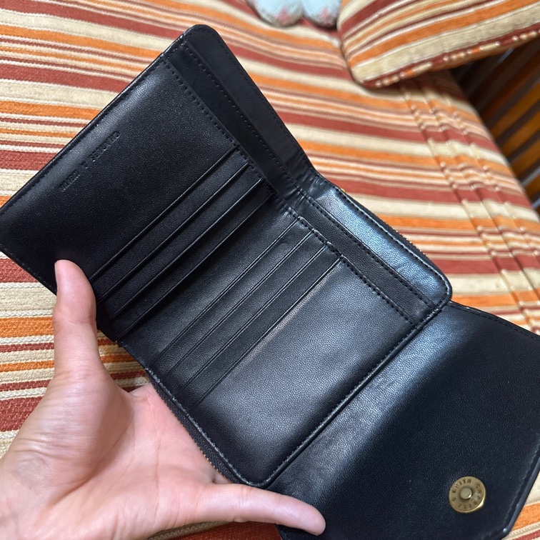 小ck信封荔枝皮短夾（黑）-2