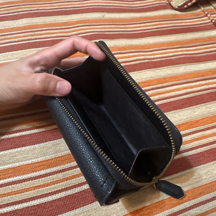 小ck信封荔枝皮短夾（黑）-4