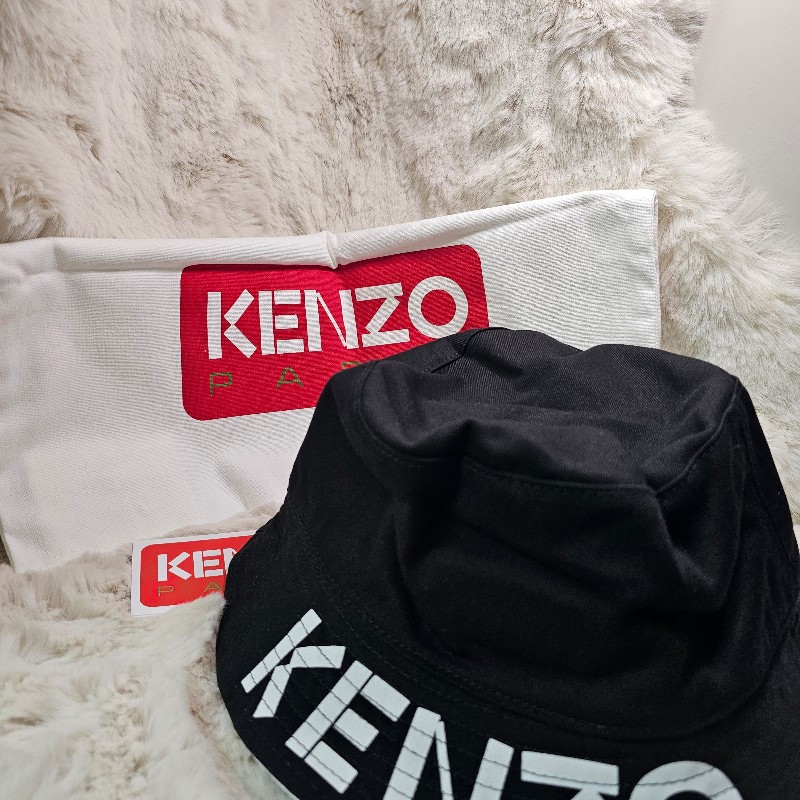 全新 KENZO 大Logo 雙面穿戴 漁夫帽 黑色 白色 M號｜極簡時尚潮帽-0