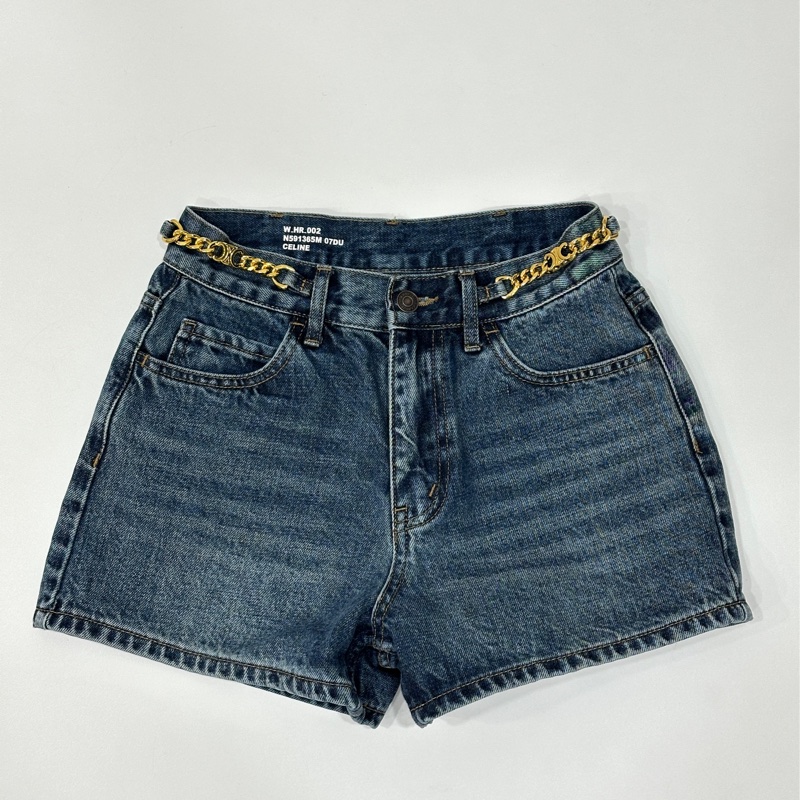 CELINE 牛仔 丹寧 腰鏈 鏈條 牛仔褲 短褲 牛仔短褲-13