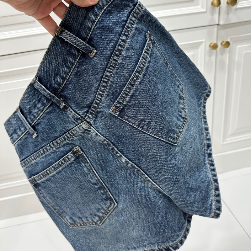 CELINE 牛仔 丹寧 腰鏈 鏈條 牛仔褲 短褲 牛仔短褲-15